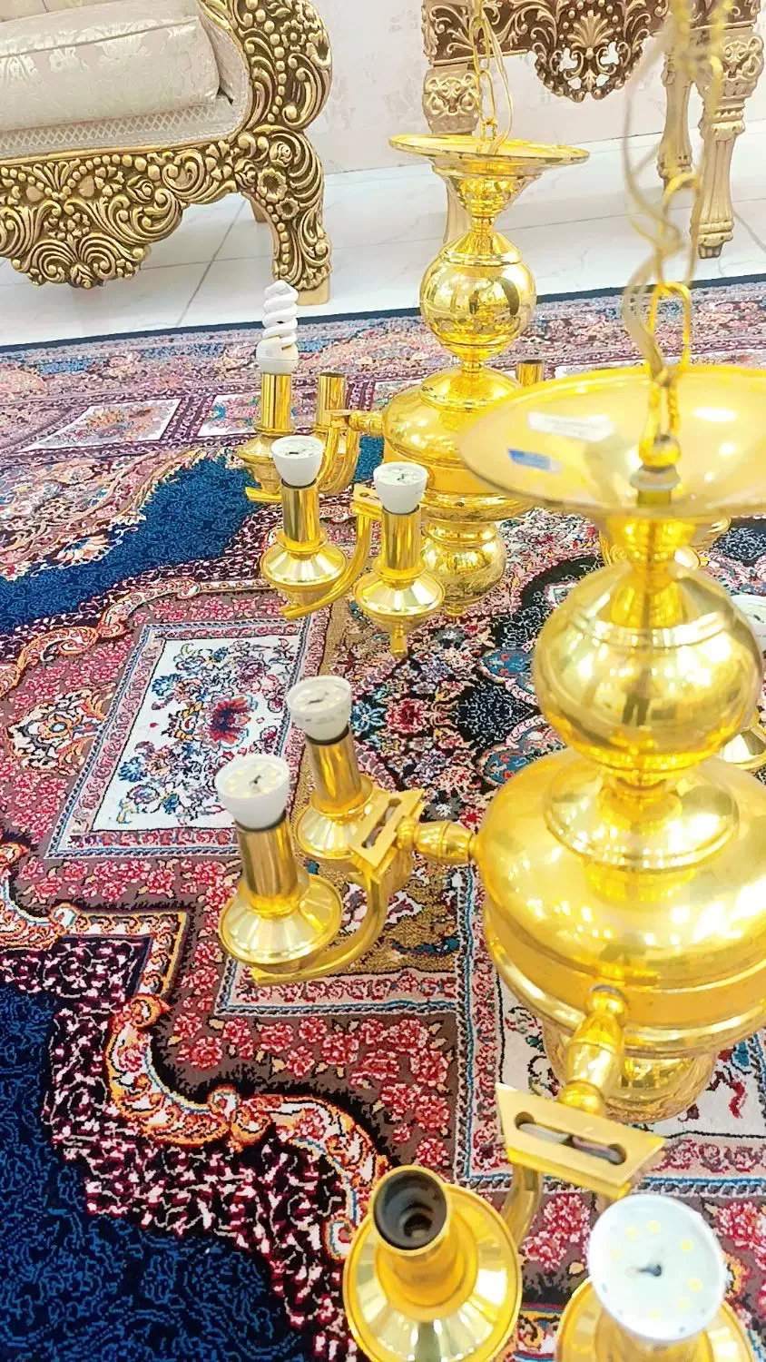 دو عدد لوستر برنجی اصل اصل|لوستر و چراغ آویز|ارومیه, |دیوار