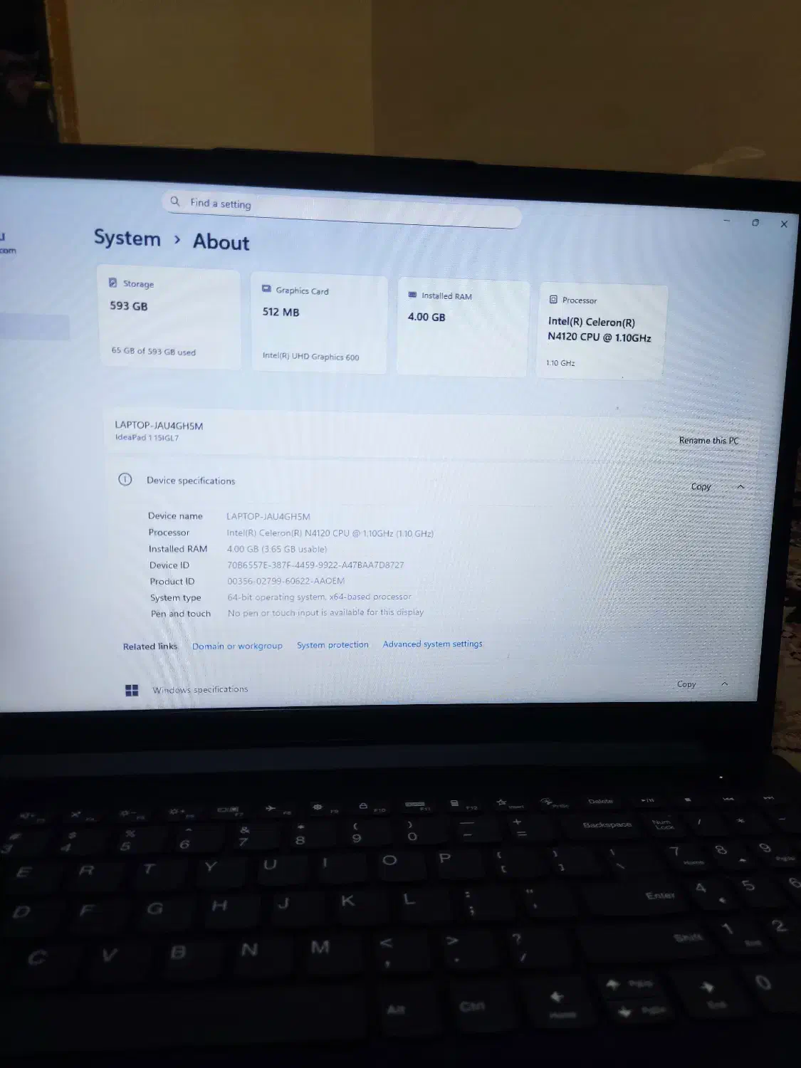 لپ تاپ lenovo مدل IdeaPad1 15IGL7|رایانه همراه|بندرعباس, |دیوار