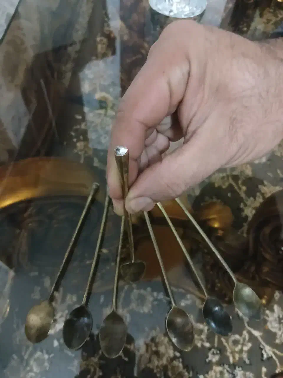 قاشق چای خوری نگینی|کلکسیون اشیاء عتیقه|کاشان, سیفی آباد|دیوار