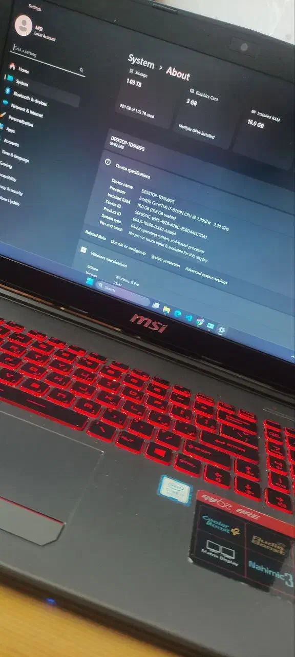 لپ تاپ گیمینگ msi هیولا|رایانه همراه|رشت, باهنر|دیوار