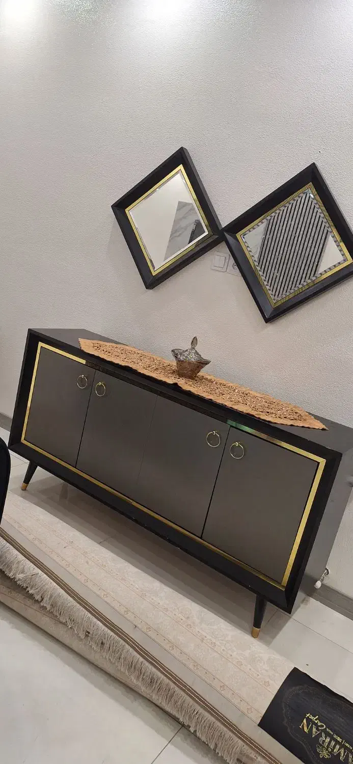 میز تلویزیون طوسی مشکی واینه کونسول ست|میز تلویزیون|شاهین‌شهر, شهرک ردانی پور|دیوار