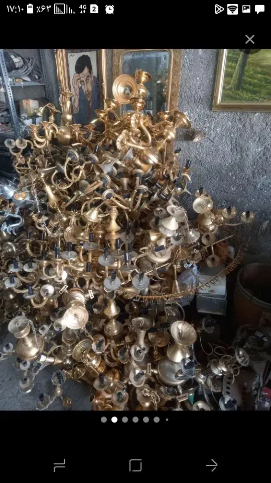 معامله لوسترهای برنجی آب طلا کیلویی ۱۲۰۰|لوستر و چراغ آویز|همدان, |دیوار