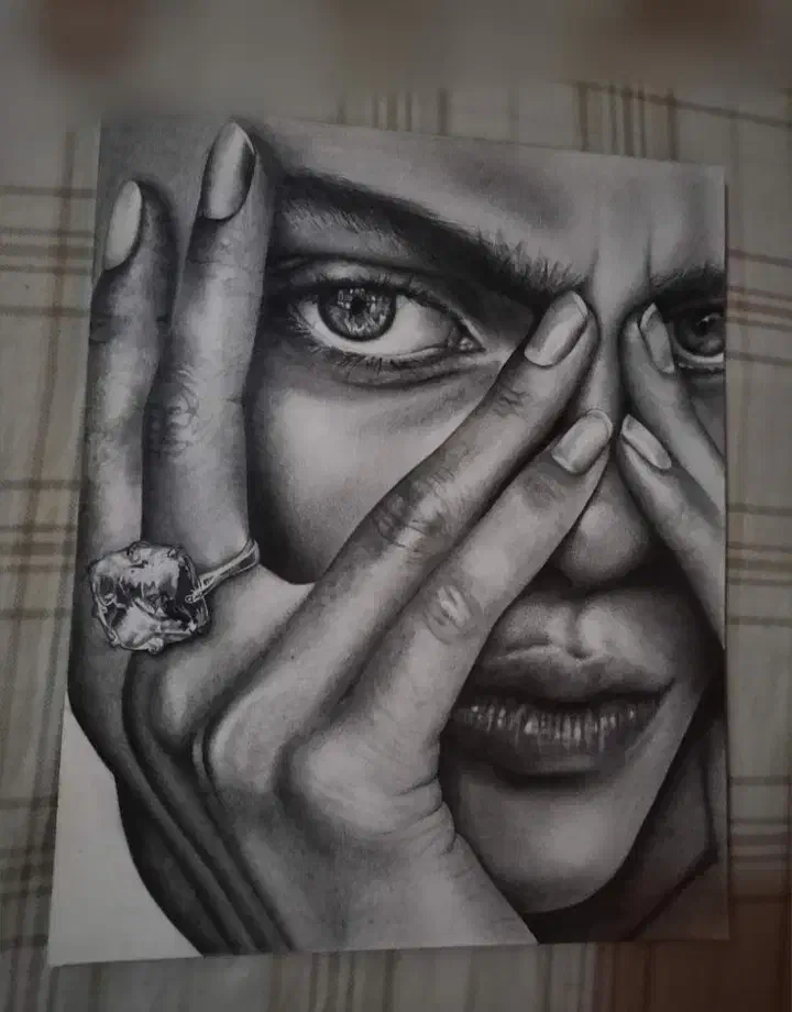 تابلو نقاشی سیاه قلم|تابلو، نقاشی، عکس|تهران, خواجه نظام الملک|دیوار