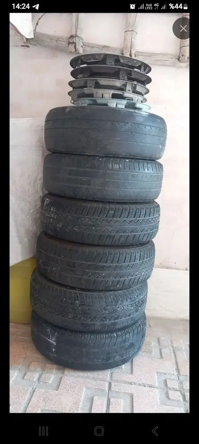 5 عدد تایر و رینگ 14 کاملا سالم|قطعات یدکی و لوازم جانبی|سلماس, |دیوار