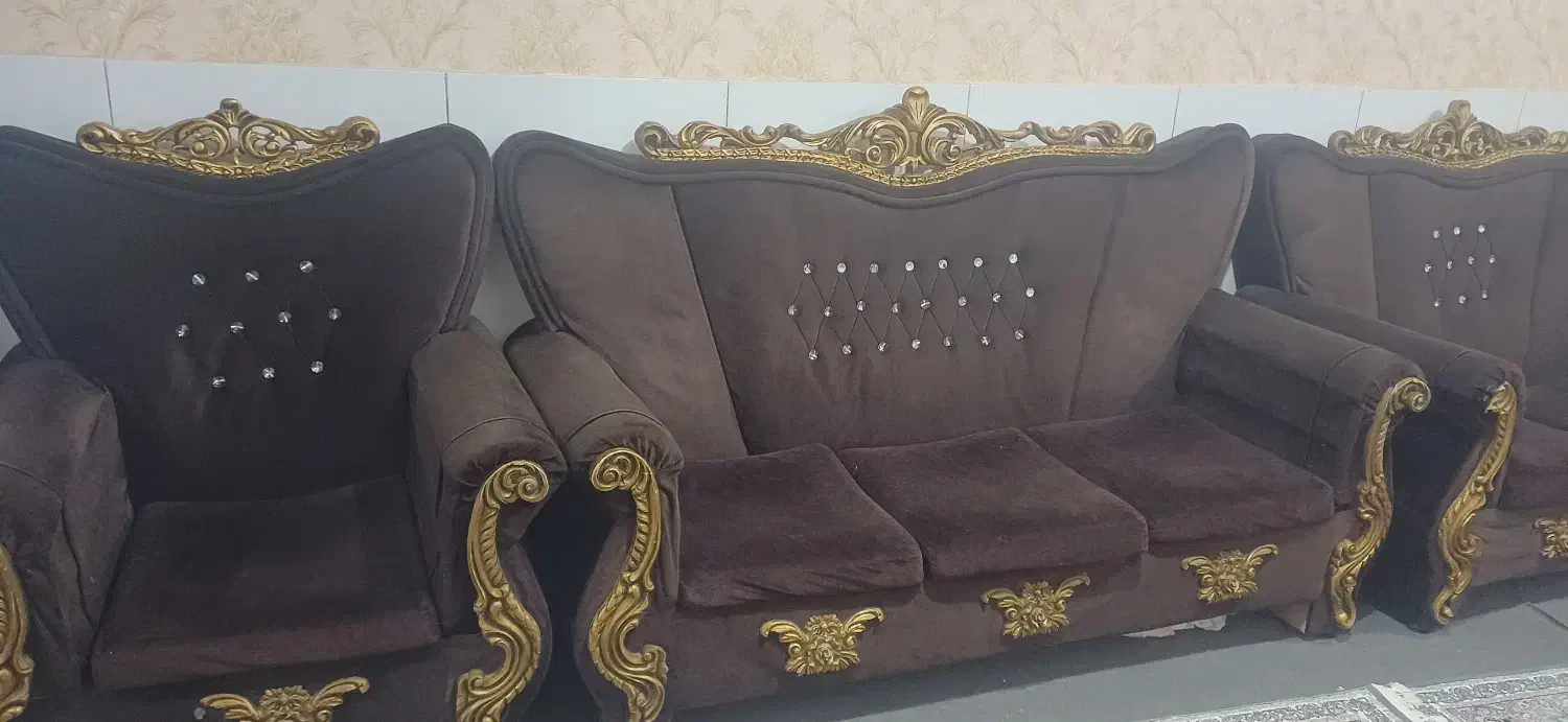 مبل ۷ نفره نیم استیل|مبلمان خانگی و میز عسلی|قم, شاه ابراهیم|دیوار