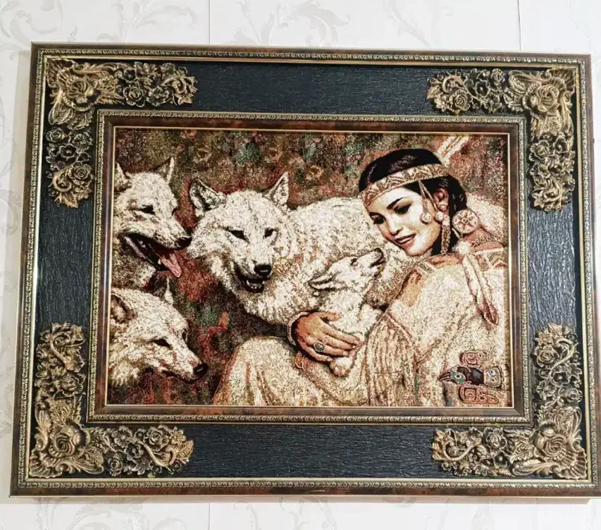 تابلو فرش گرگ|تابلو فرش|تهران, گلستان (شهرک راه آهن)|دیوار