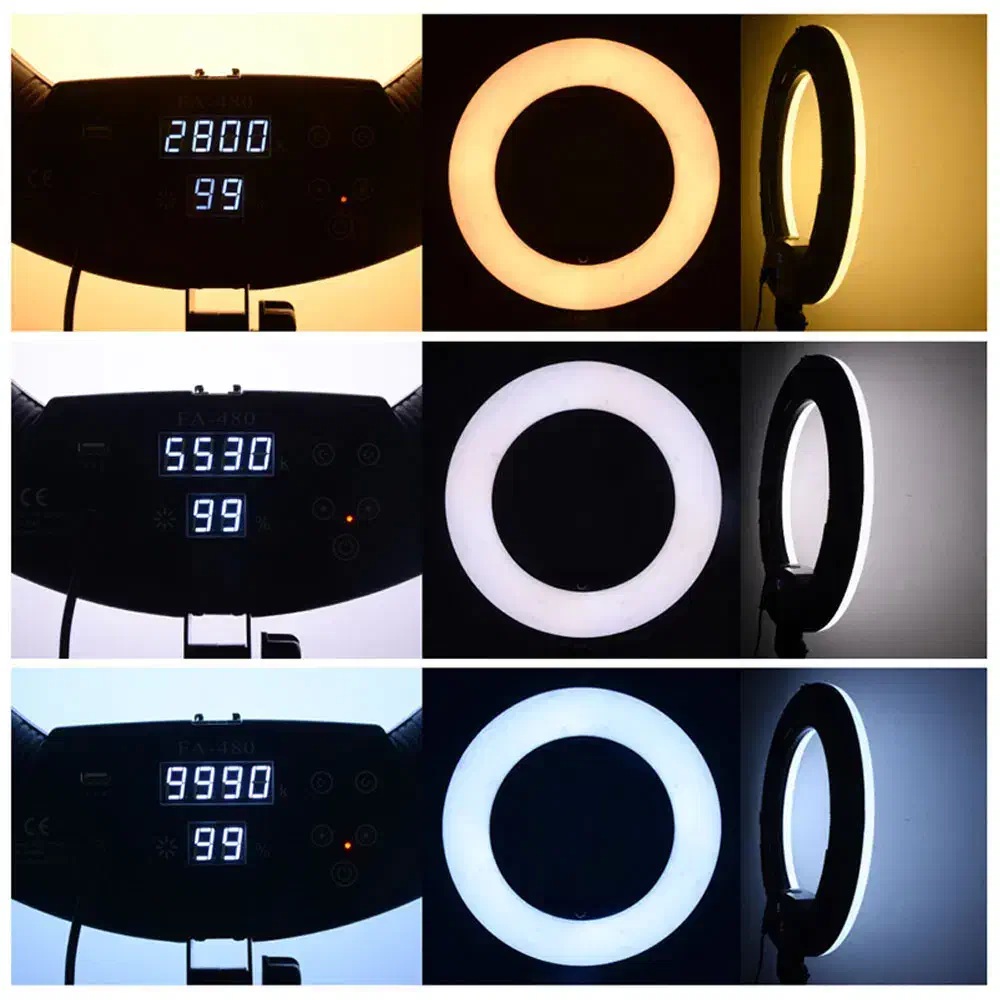 رینگ لایت نایس فوتو+پایه +میکروفون|دوربین عکاسی و فیلم‌برداری|بم, |دیوار