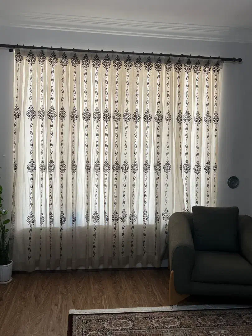 پرده حریر به همراه استر|پرده، رانر، رومیزی|چمران, |دیوار