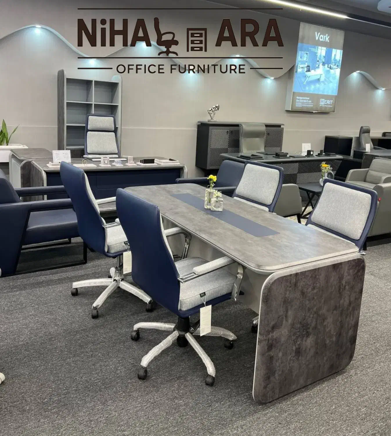 صندلی میز مدیریت جوان آبی کله غازی مبلمان اداری|دفتر کار|چهاردانگه (تهران), |دیوار