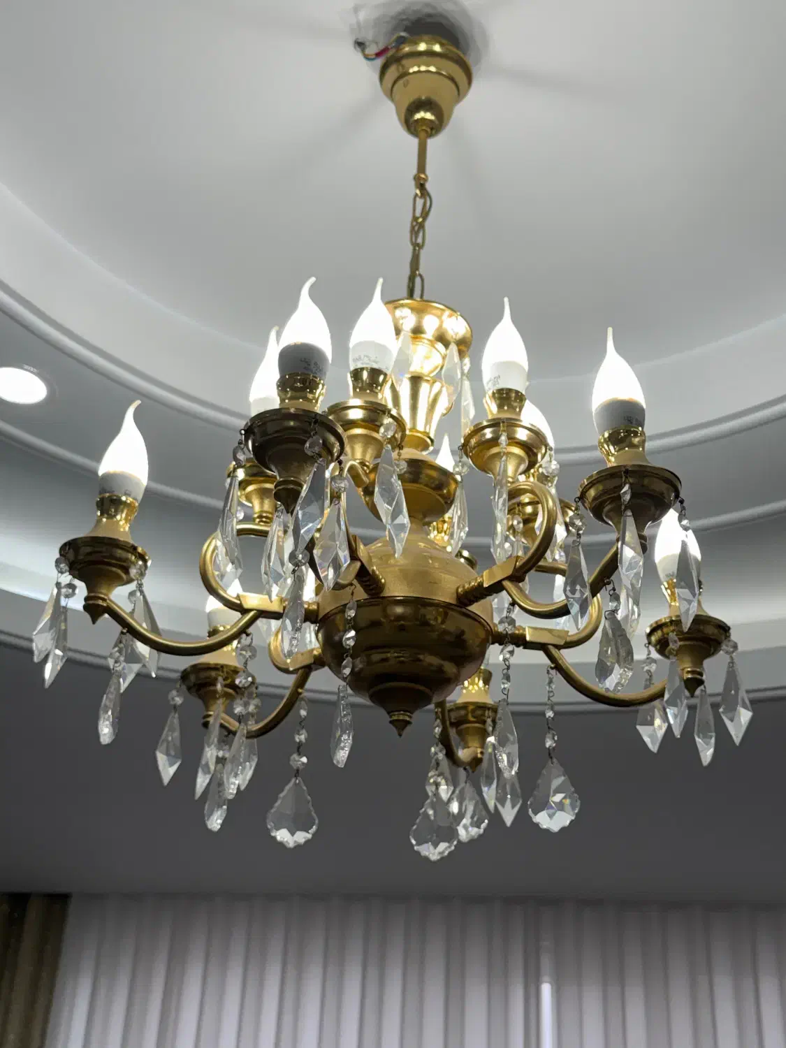 ۲ عدد لوستر رنگ ثابت طلایی|لوستر و چراغ آویز|شهریار, شهریار|دیوار