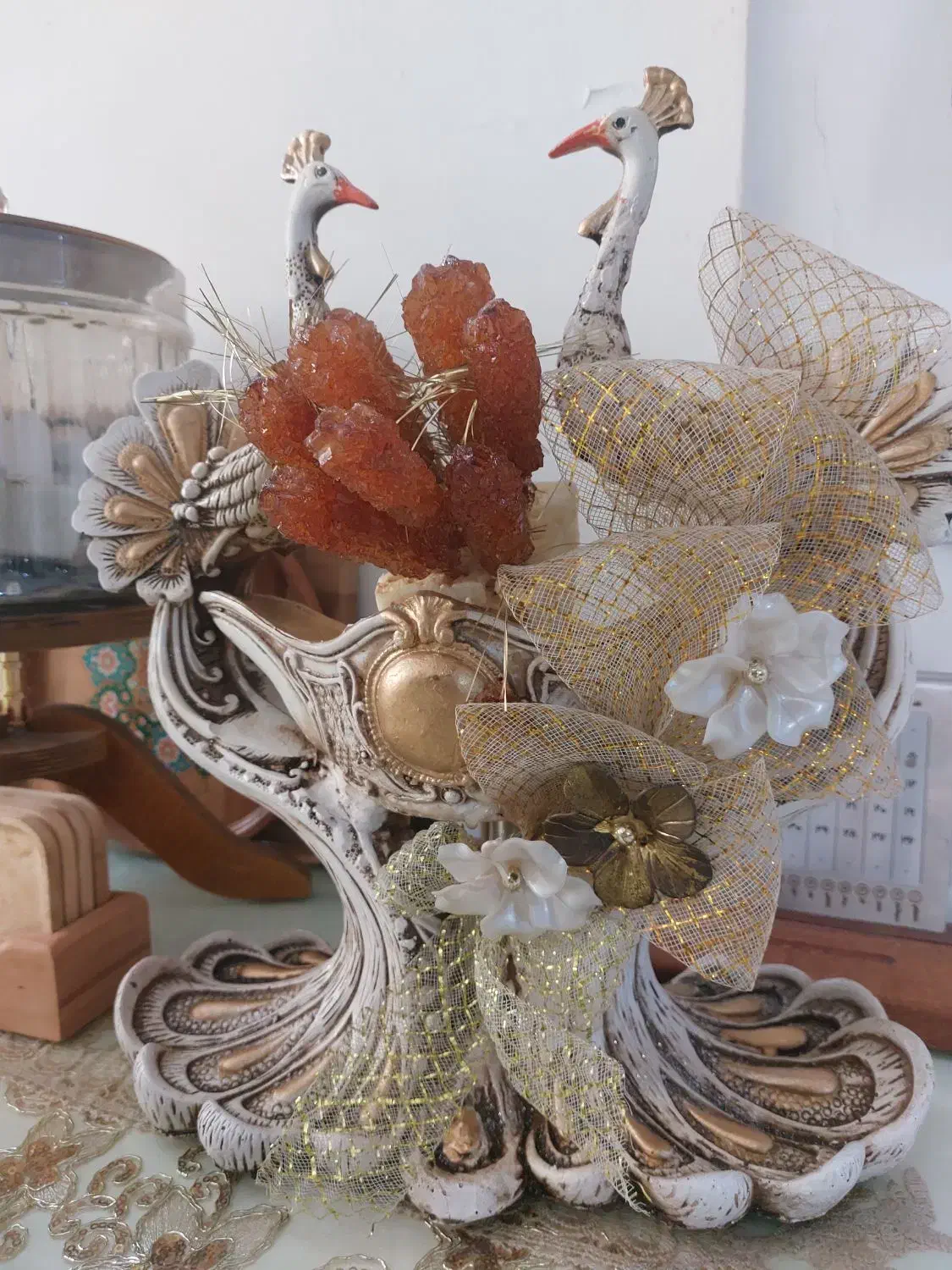 شاخه نبات مجسمه طاووس|صنایع دستی و سایر لوازم تزئینی|مشهد, توس (بلوار توس)|دیوار