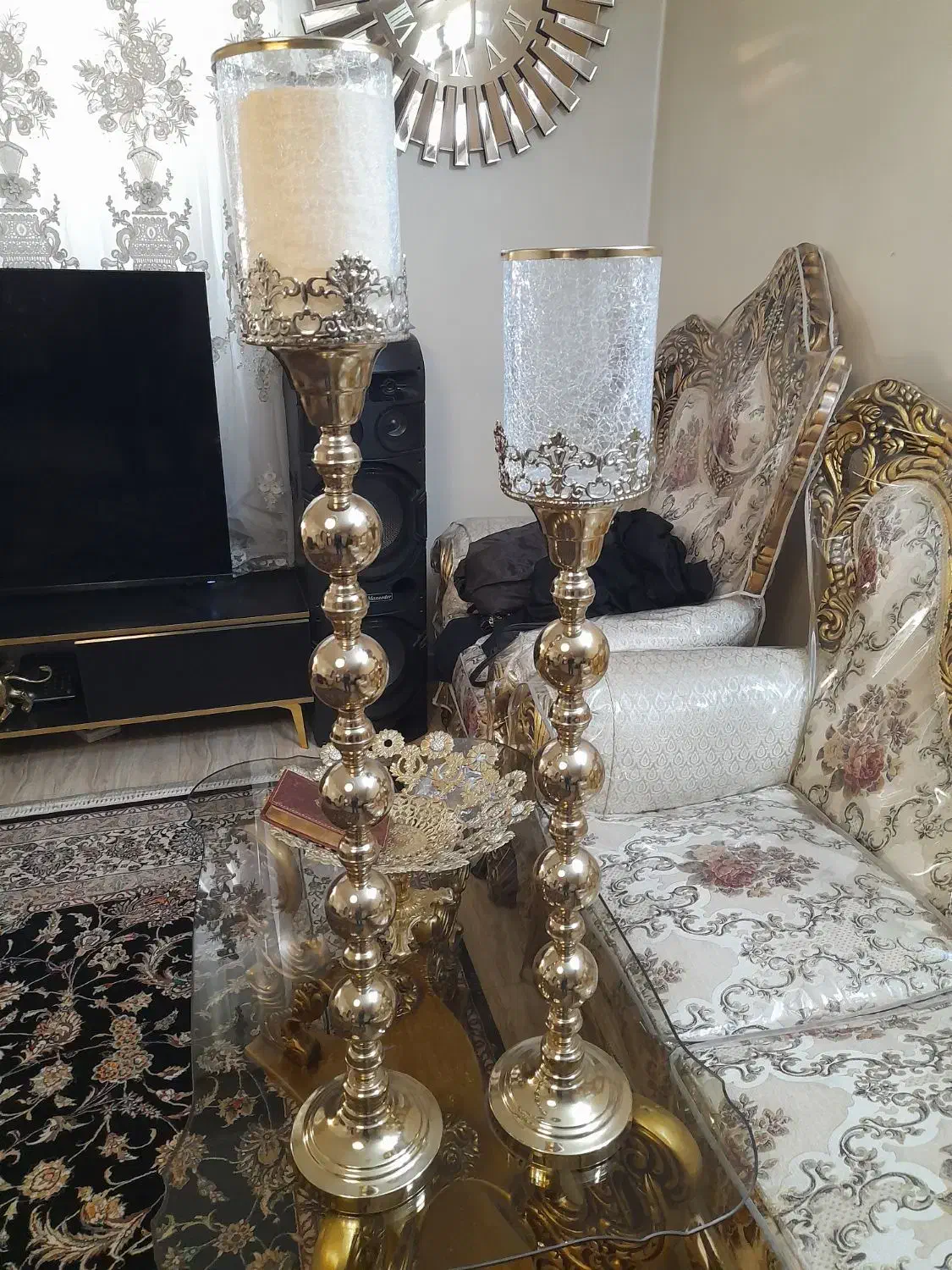 دو عدد جا شمعی کنار سالنی نو و بسیار زیبا|صنایع دستی و سایر لوازم تزئینی|ری, ظهیرآباد|دیوار