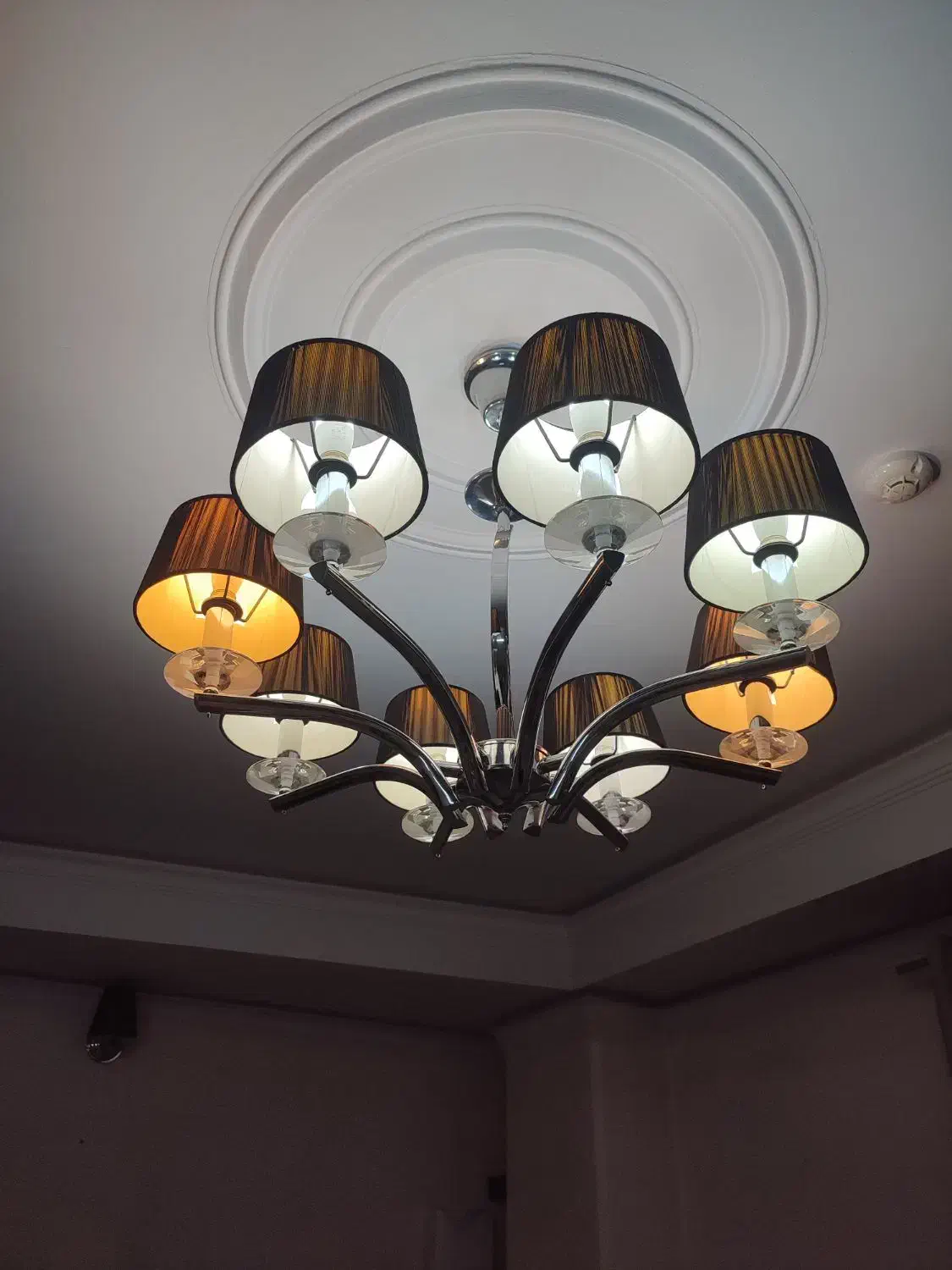 لوستر 8شاخه استیل همراه دیوار کوب|لوستر و چراغ آویز|تهران, زرکش|دیوار