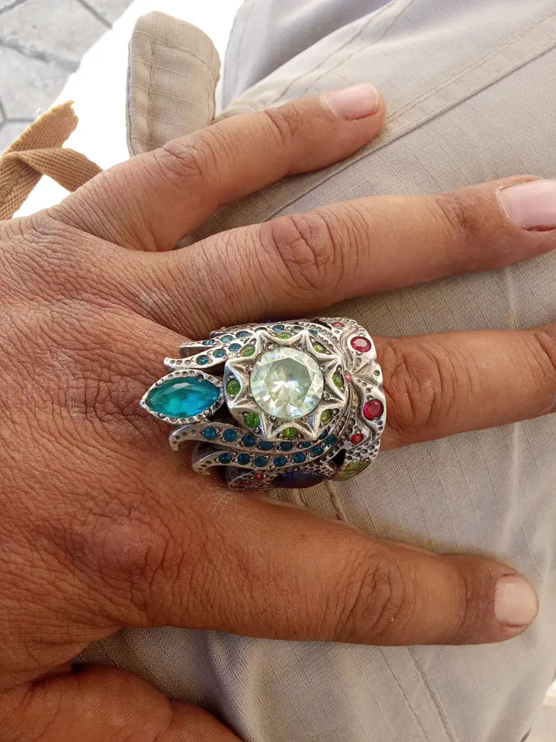 انگشتر تاج غول پیکر تک ساز|جواهرات|خرمآباد, |دیوار