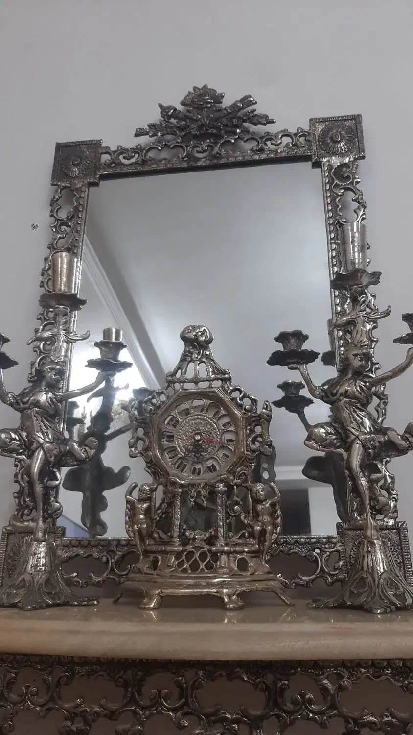 آینه شعمدان برنزی|بوفه، ویترین، کنسول|کرج, حصارک پایین|دیوار