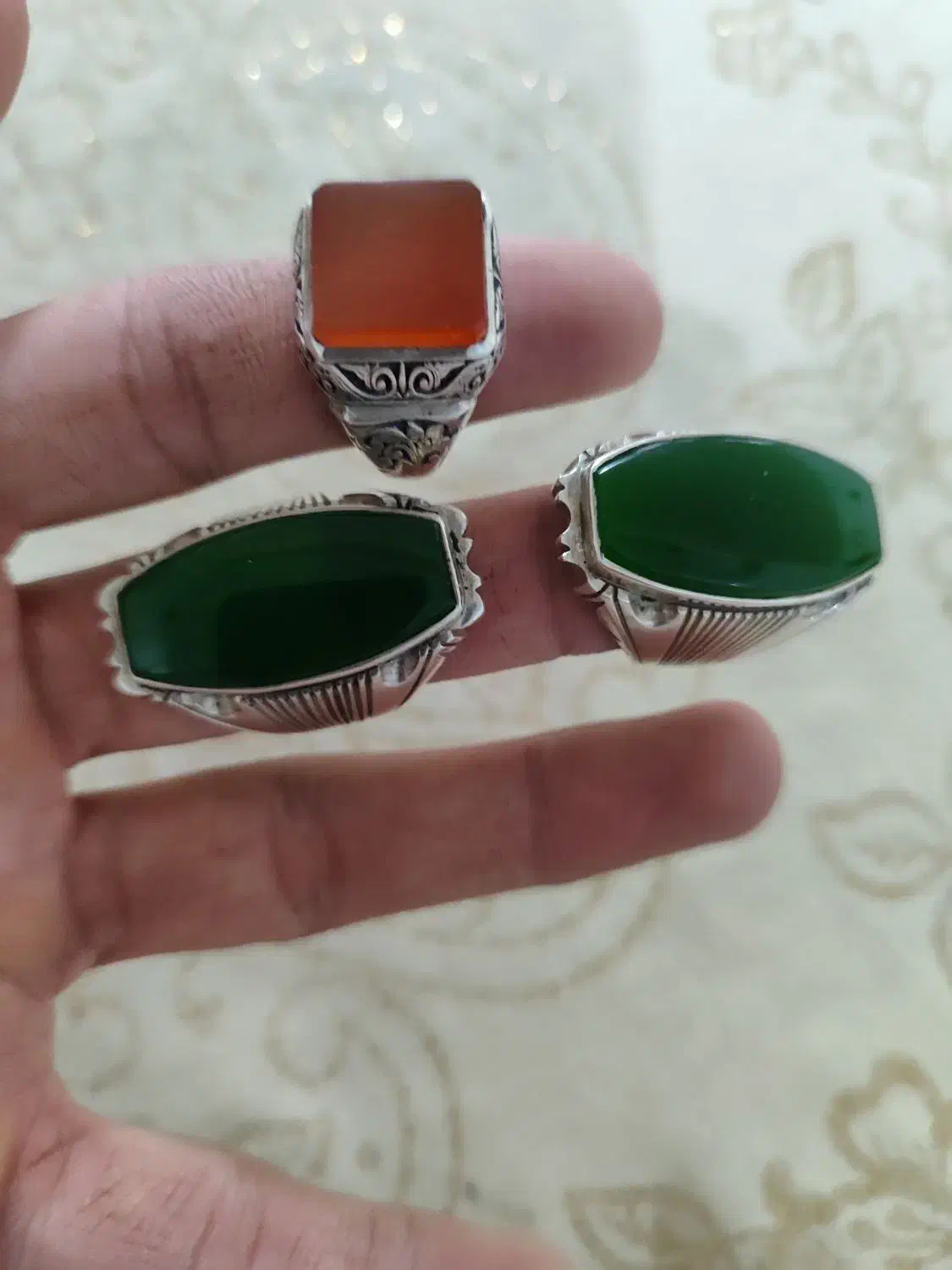 انگشتر عقیق یمنی و عقیق یشم|جواهرات|کاشان, استرک|دیوار