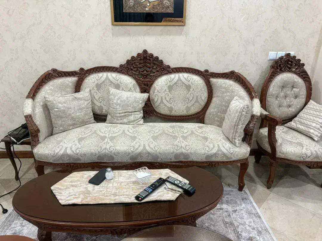 مبلمان استیل ۹ نفره همراه میز ناهارخوری|مبلمان خانگی و میز عسلی|تهران, سازمان برنامه شمالی|دیوار
