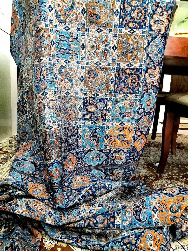 پارچه ترمه 4متری مدل ابریشم سالاری طرح بختیاری|پرده، رانر، رومیزی|اسلام‌شهر, صادقیه|دیوار