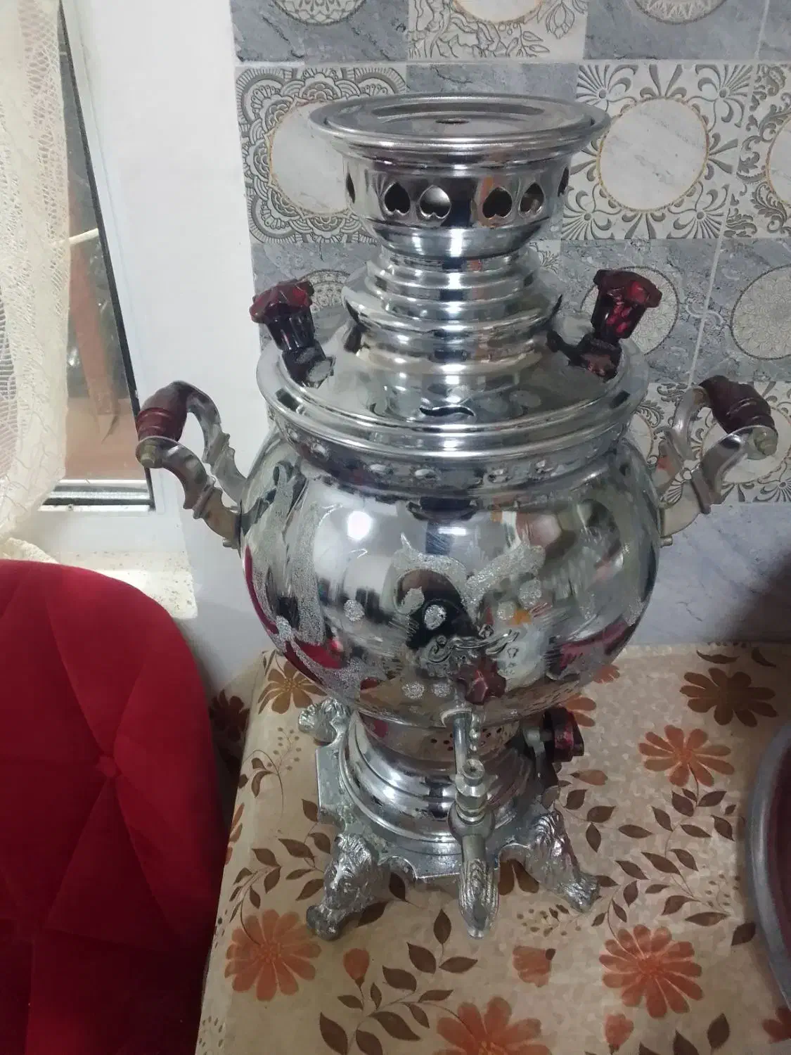 سماورگازی چهارلیتری نو|سماور، چای‌ساز، قهوه‌ساز|کیاشهر, |دیوار