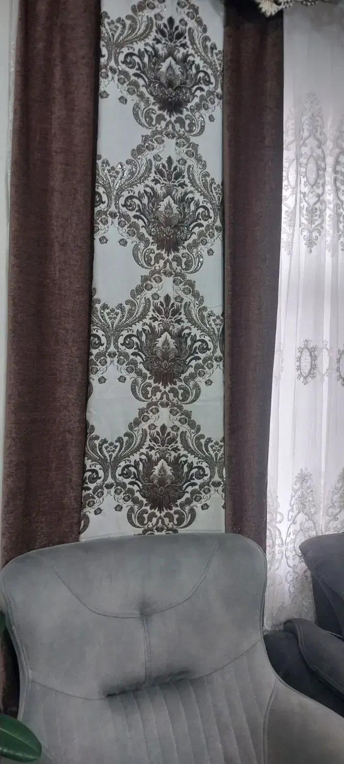 کنار پرده سالم ومرتب|پرده، رانر، رومیزی|قروه, |دیوار