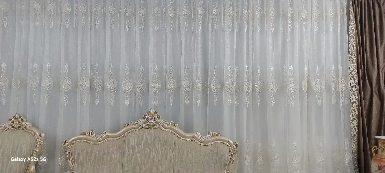 پرده نو همراه با دو والان پرده|پرده، رانر، رومیزی|قم, شاه سید علی|دیوار