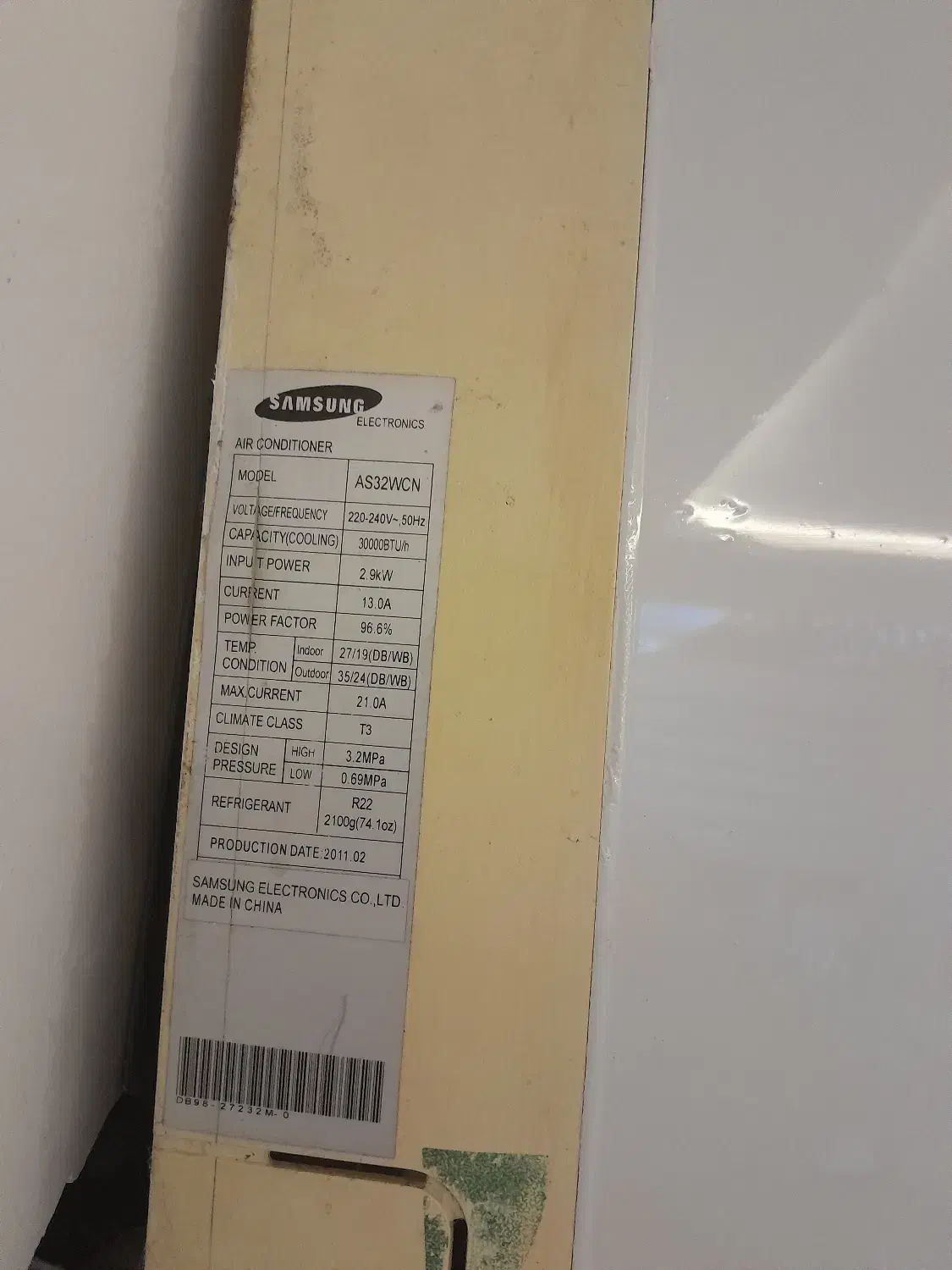 اسپیلت ۳۰۰۰۰ سامسونگ|کولر گازی و فن‌کوئل|رشت, امین الضرب|دیوار