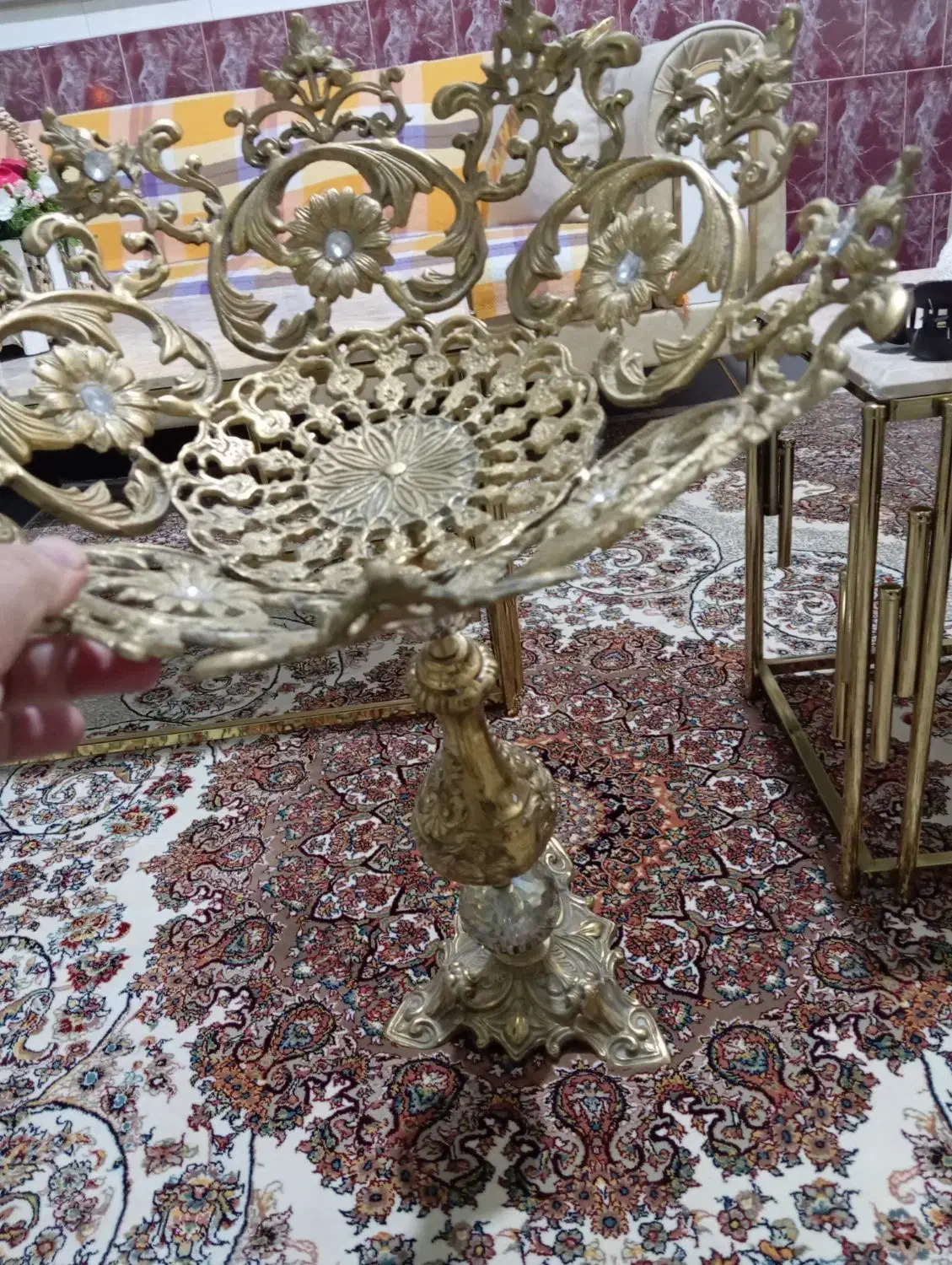 میوه خوری کنار سالنی تمام برنز قلم کاری شده|کلکسیون اشیاء عتیقه|ارومیه, |دیوار
