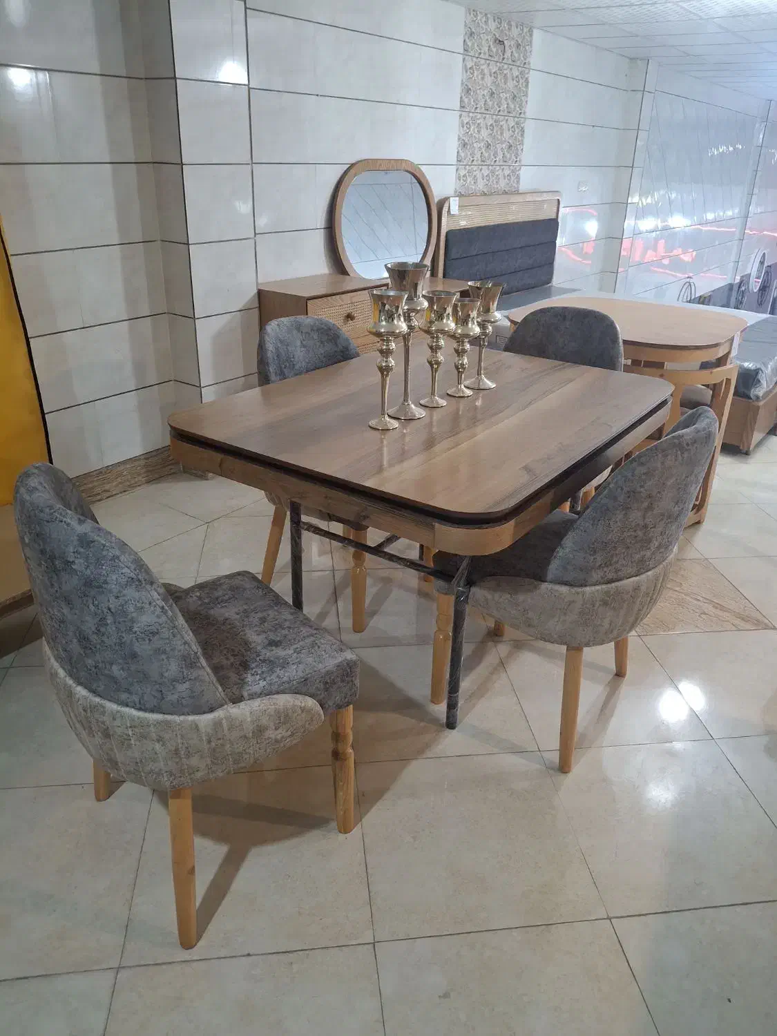 میز غذا خوردی چهار نفره|میز و صندلی غذاخوری|کنگاور, |دیوار