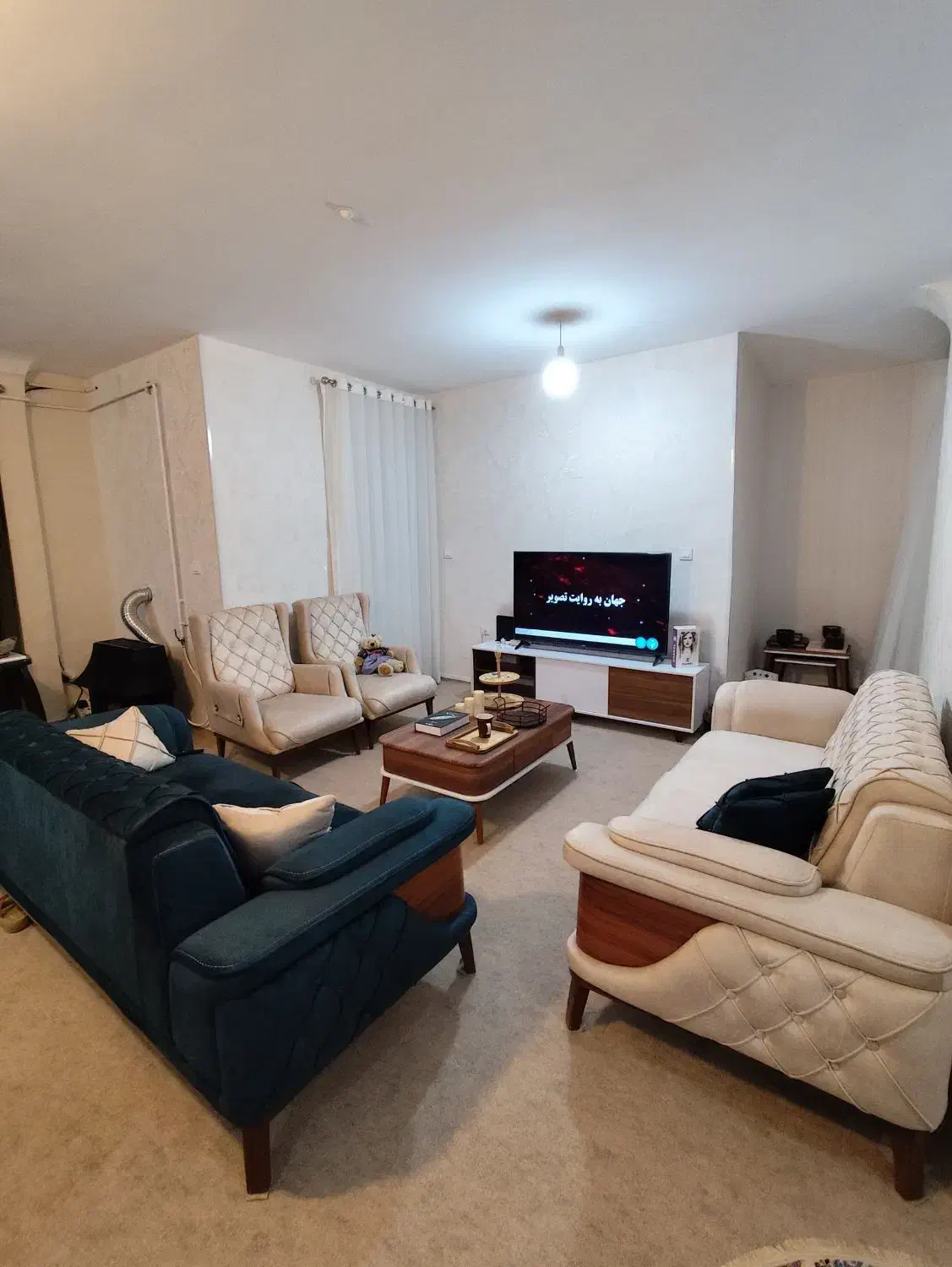 مبل 8 نفره به همراه میزوسط و میز tv ست|مبلمان خانگی و میز عسلی|دوگنبدان, |دیوار