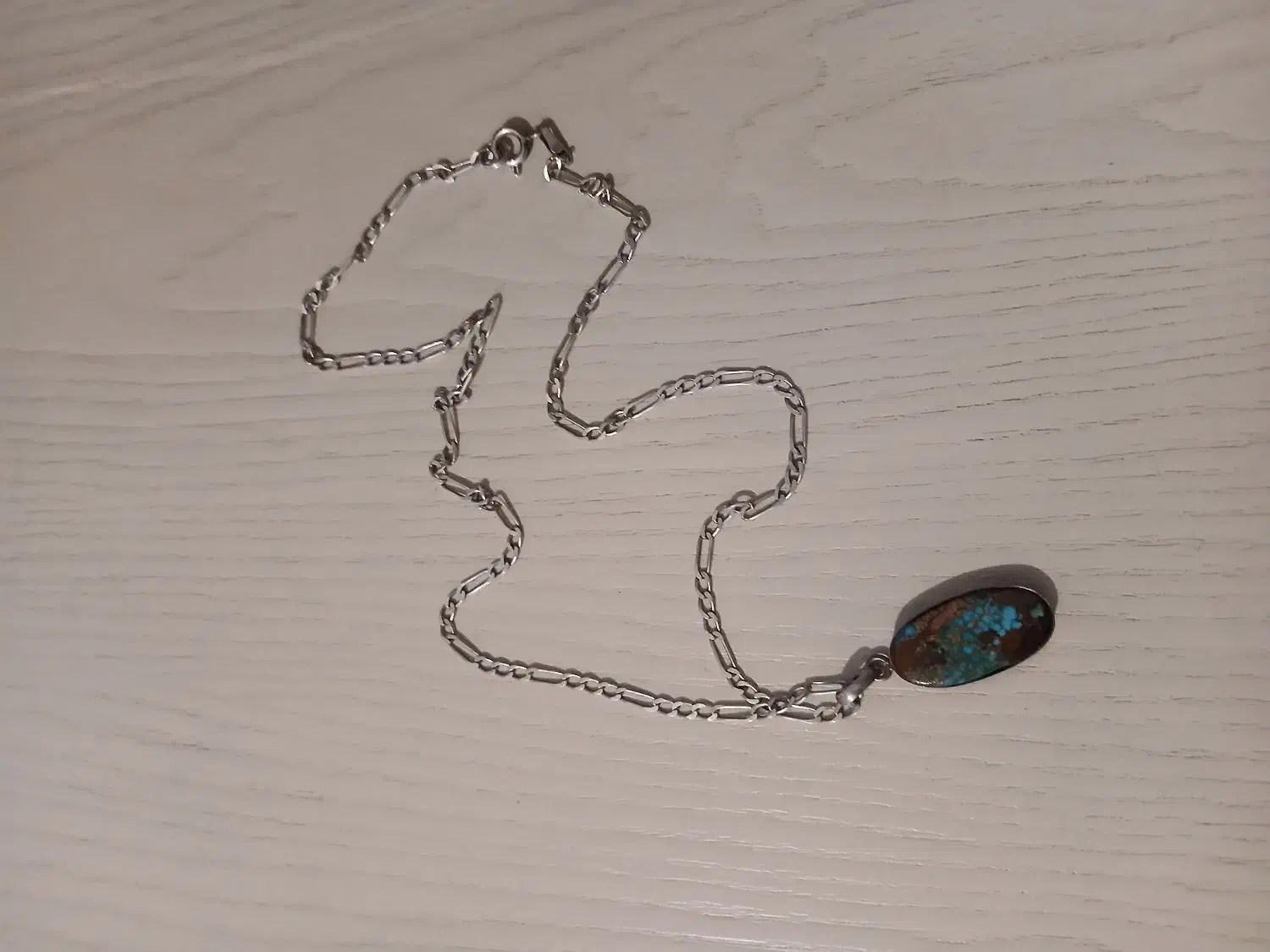 زنجیر با سنگ فیروزه اصل|جواهرات|نمین, |دیوار