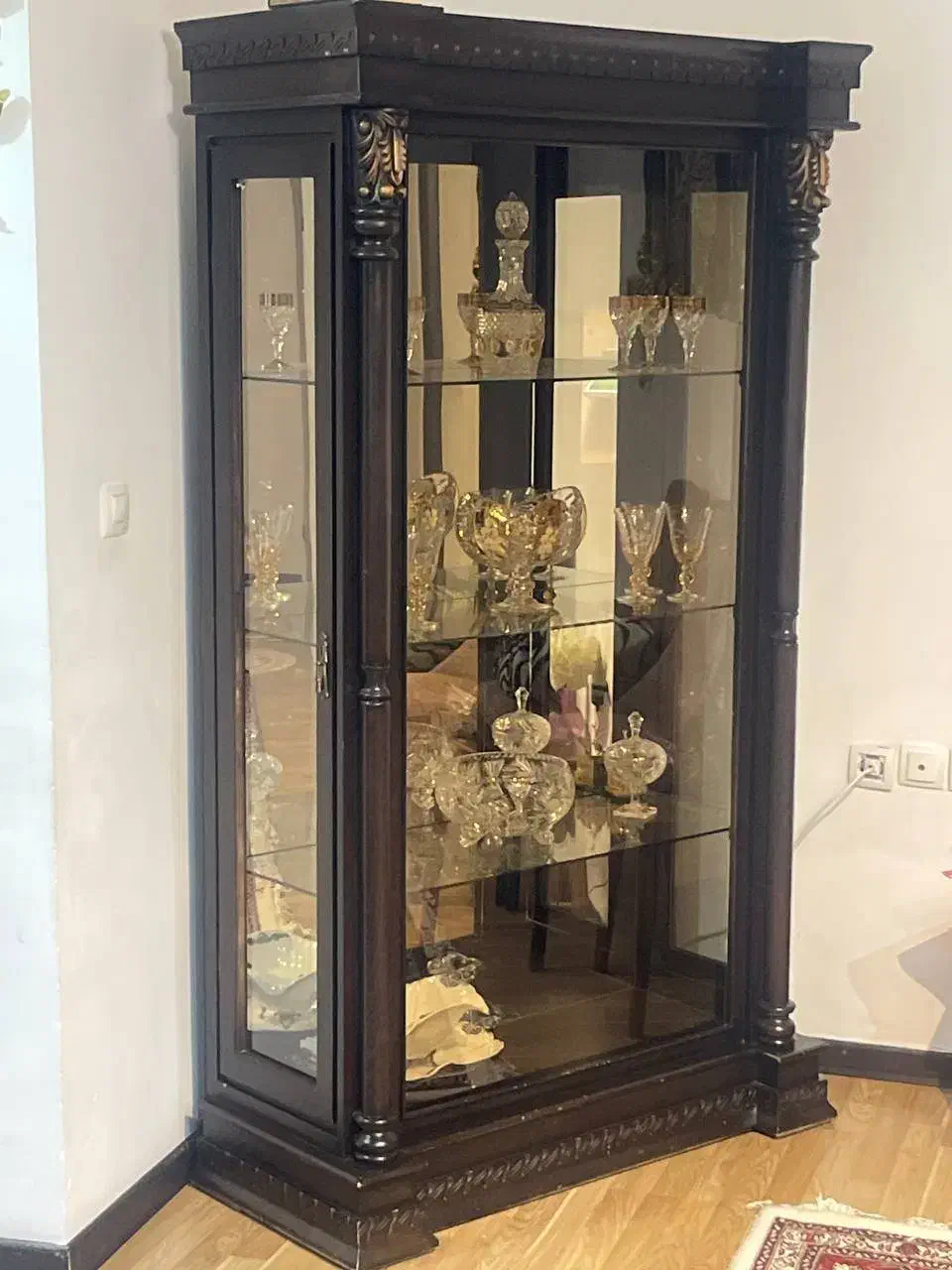 بوفه تمام چوب آینهدار|بوفه، ویترین، کنسول|نقده, |دیوار