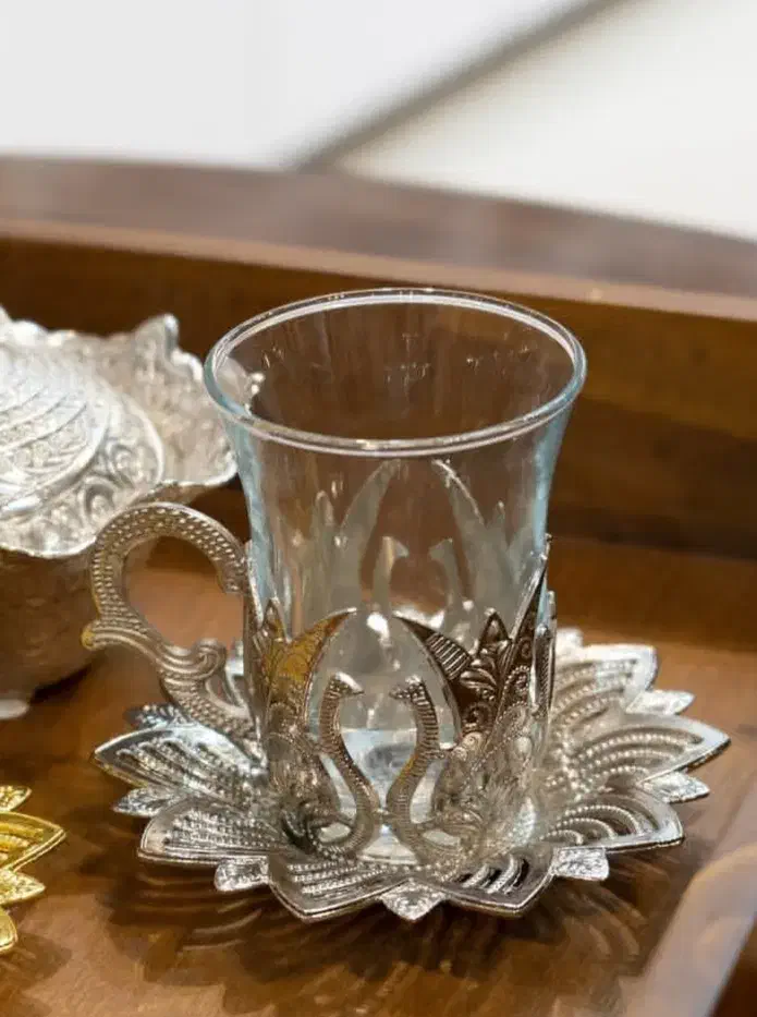 استکان با نعلبکی ترک بسیار زیبا|ظروف سرو و پذیرایی|میبد, |دیوار