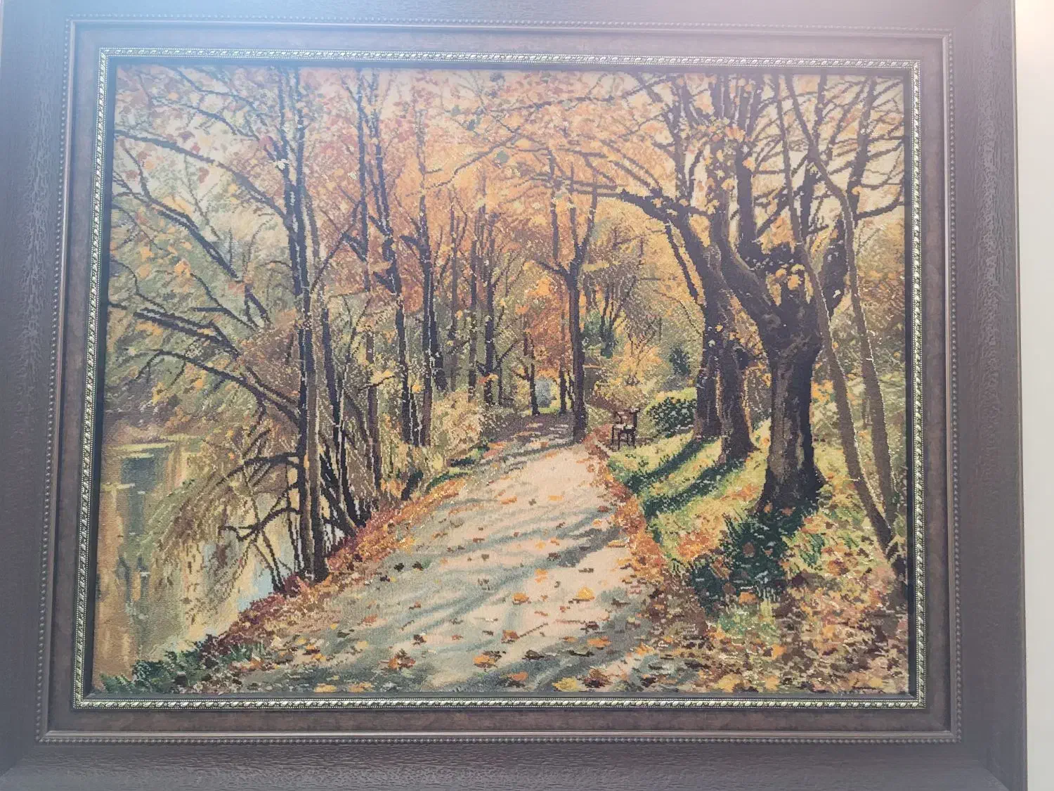 تابلو فرش دستبافت چله ابریشم منظره|تابلو فرش|تهران, سلسبیل شمالی|دیوار