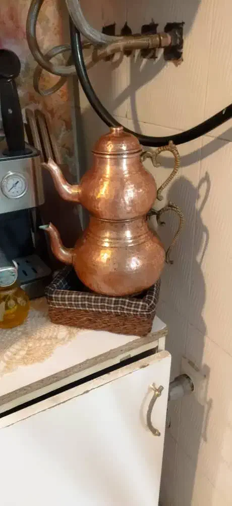 کتری وقوری مسی اصل ترک پارچ مسی سماوربرقی|ظروف سرو و پذیرایی|ماهدشت, |دیوار