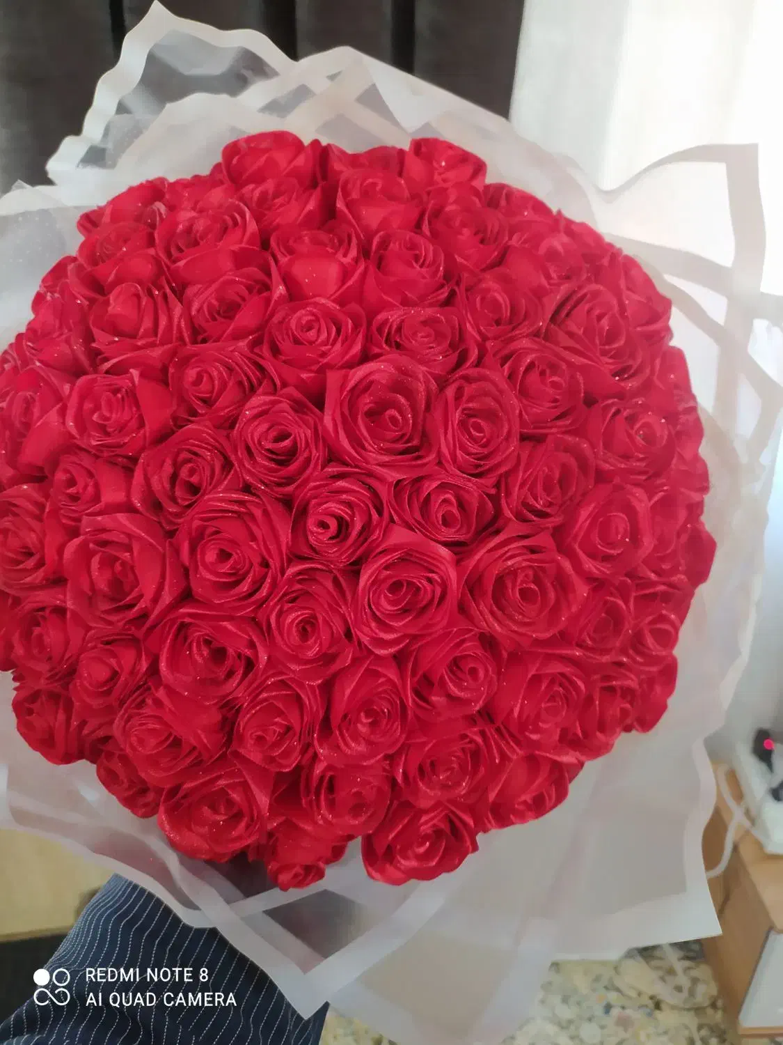 دسته گل روبانی ۷۰ شاخه|گل مصنوعی|یاسوج, |دیوار