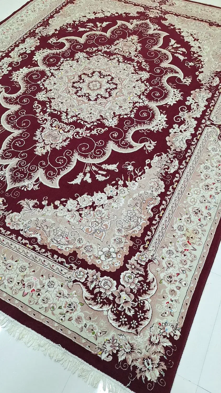 چهار تخته فرش12متری کرم زرشکی در حد نو|فرش|ایلام, |دیوار