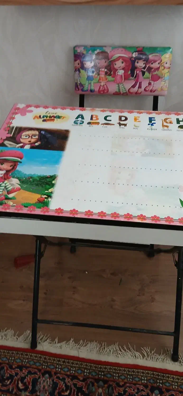 میز صندلی تحریر کودک دخترونه میز جمع شو|میز تحریر و کامپیوتر|همدان, |دیوار