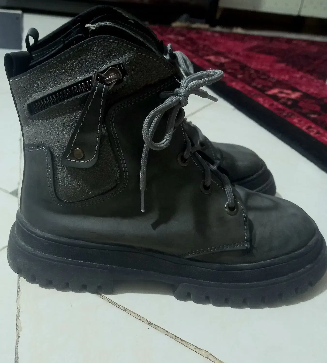 نیم بوت سایز۳۴ طوسی|کیف، کفش، کمربند|خرم‌آباد, |دیوار