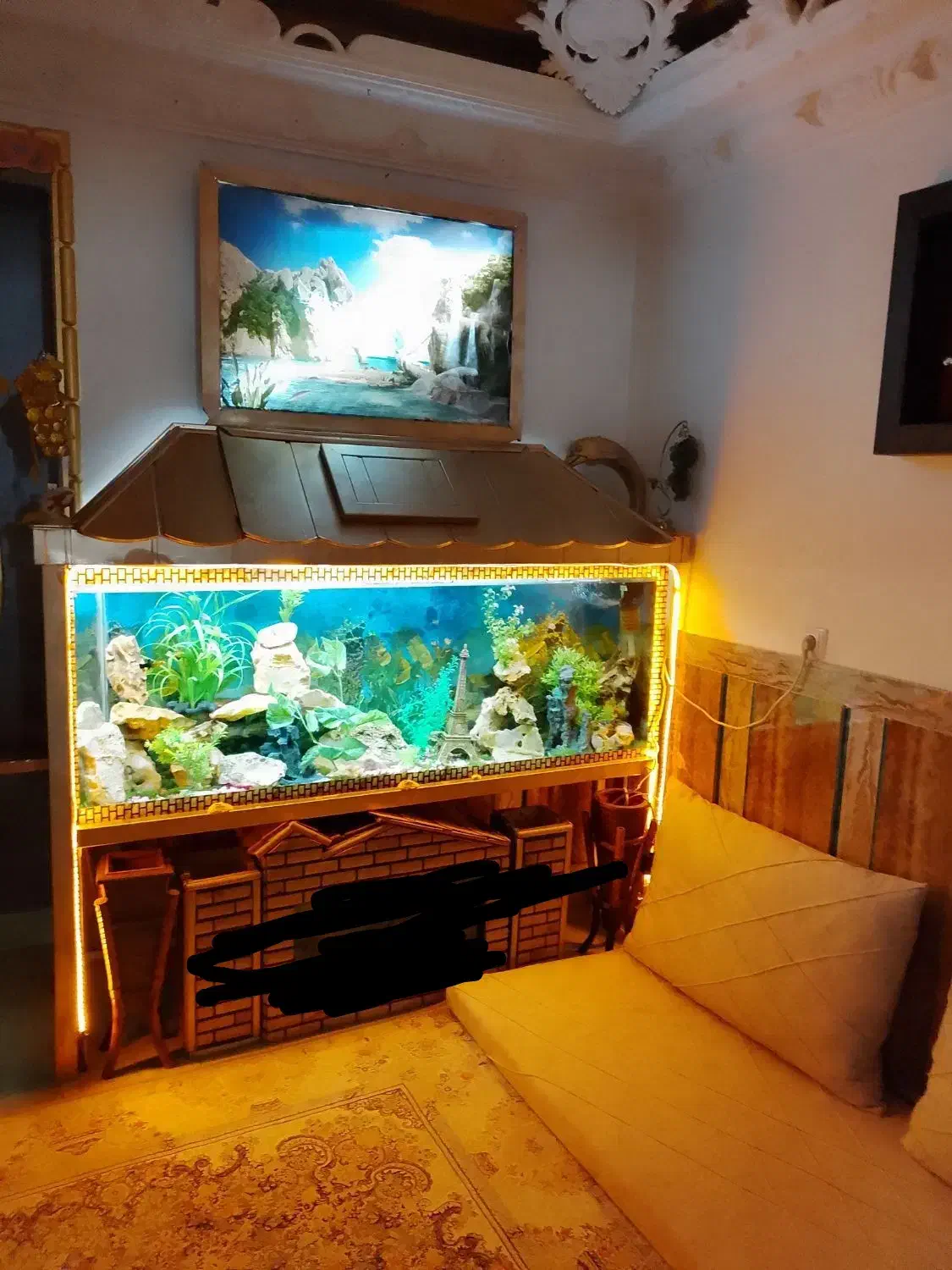 اکواریوم دو متری با کابینت هاکلاس اصل|ماهی|ارومیه, |دیوار