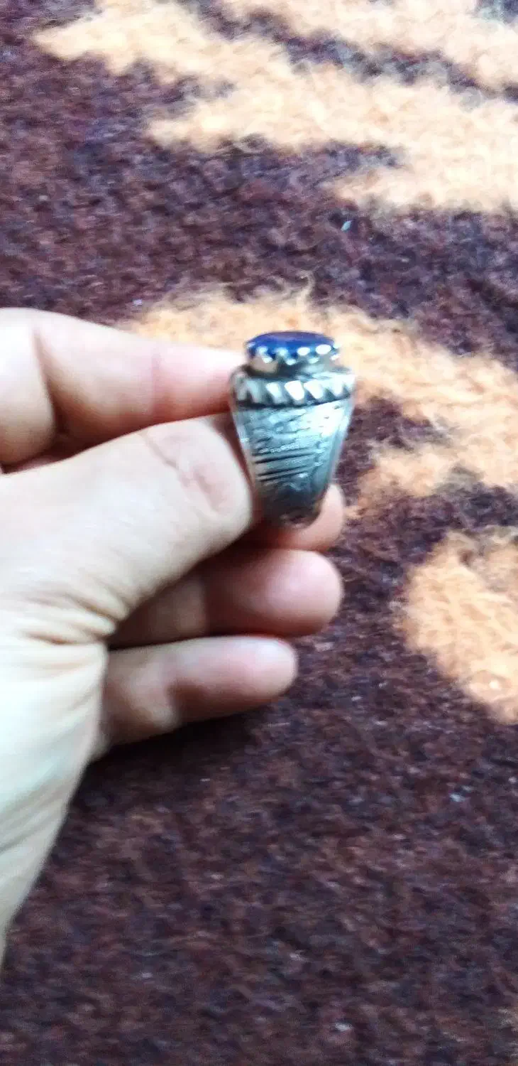 انگشتر نقره جواهری یاقوت کبود واوپال|جواهرات|قم, نیروگاه|دیوار