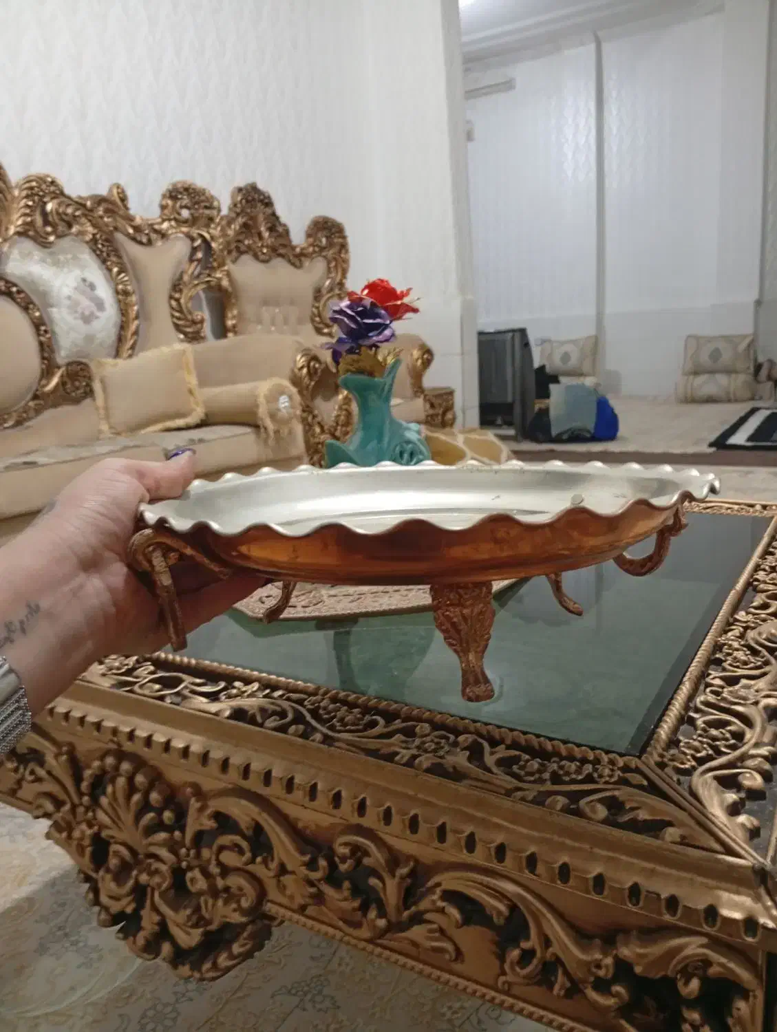 دوعدد ظرف مسی|کلکسیون اشیاء عتیقه|یاسوج, |دیوار