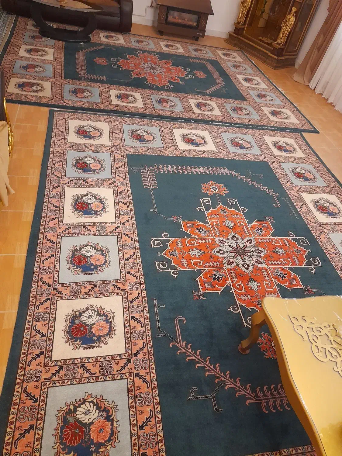 جفت قالی گیاهی طرح وثوق|فرش|اردبیل, |دیوار