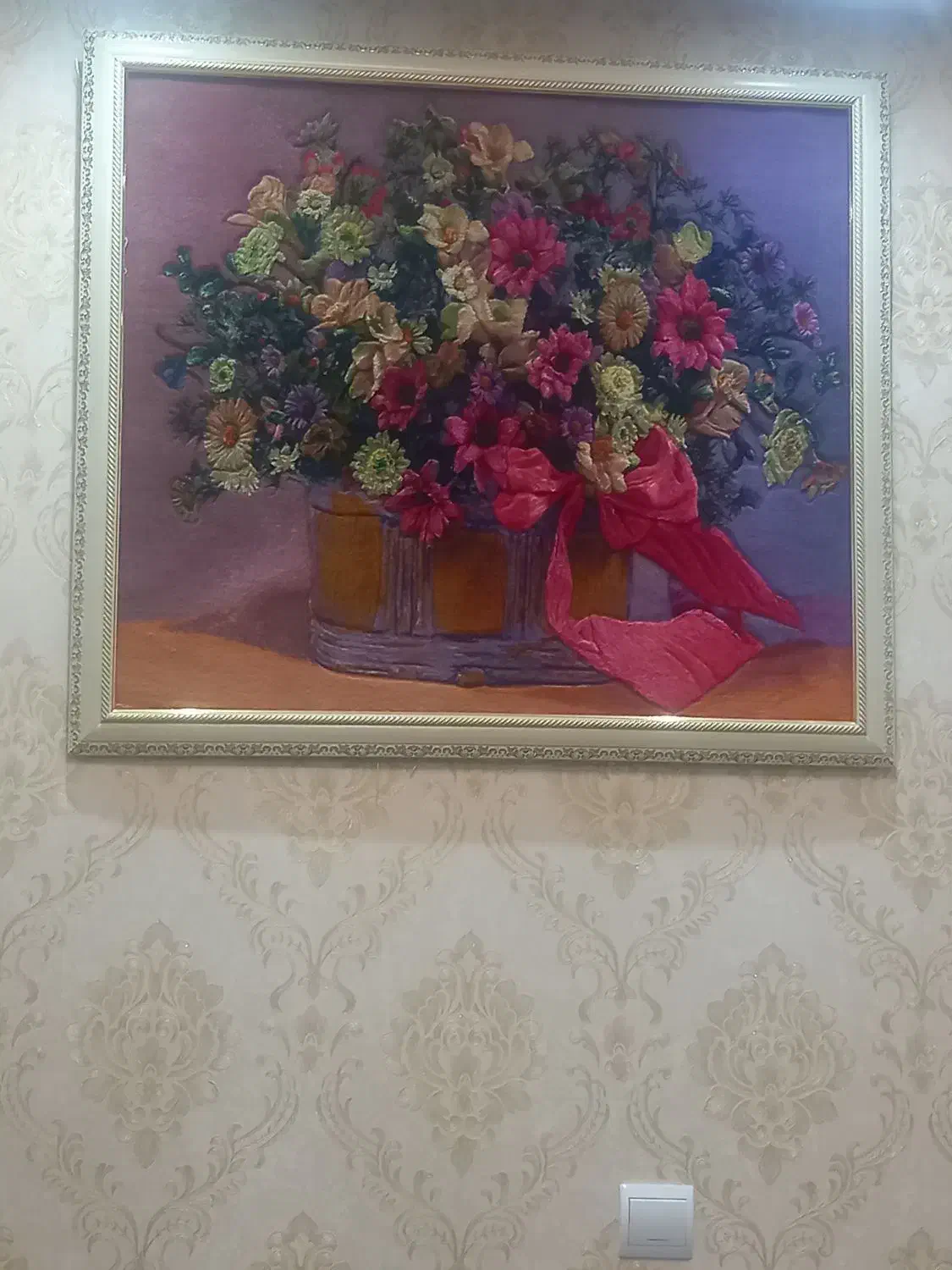 تابلو فرش گل وگلدان|تابلو فرش|سنندج, |دیوار