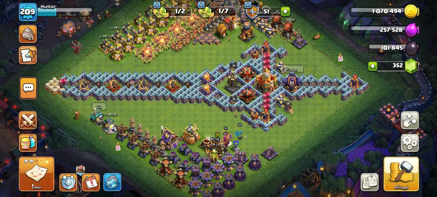 اکانت کلش آف کلنز تان ۱۶|کنسول، بازی ویدئویی و آنلاین|شیراز, گود خزینه|دیوار