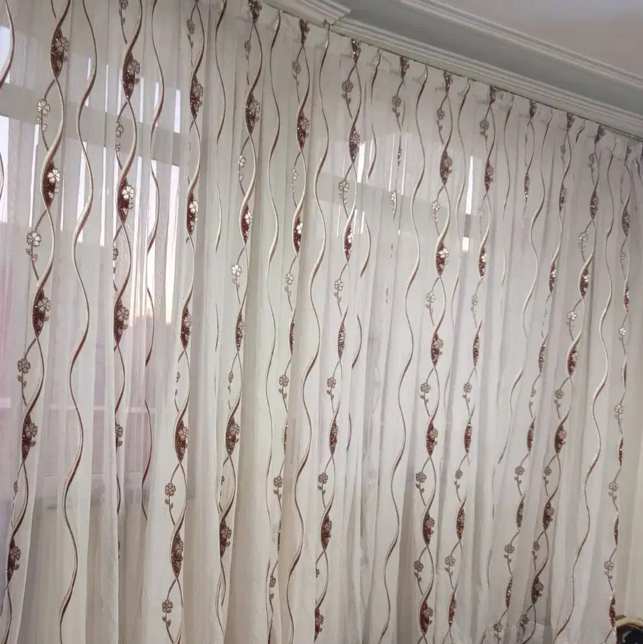 دوعدد پرده حریر دوخته شده|پرده، رانر، رومیزی|تبریز, |دیوار