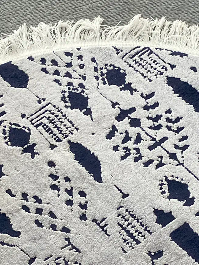 تخفیف ویژه قالیچه گرد فانتزی طوسی سرمهای|فرش|قم, پردیسان|دیوار