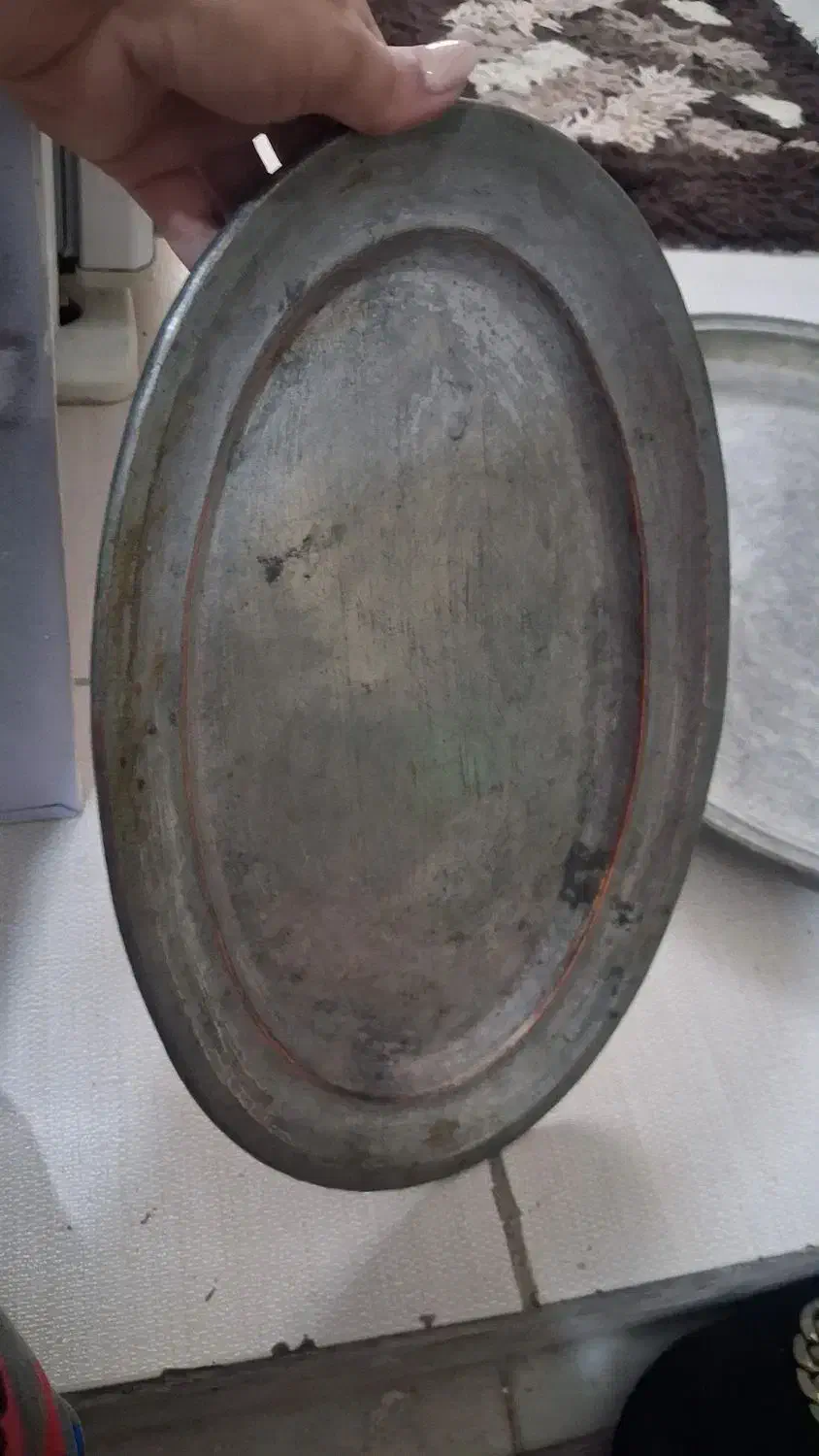 سینی مسی قدیمی|کلکسیون اشیاء عتیقه|قرچک, شهرک الحدید|دیوار