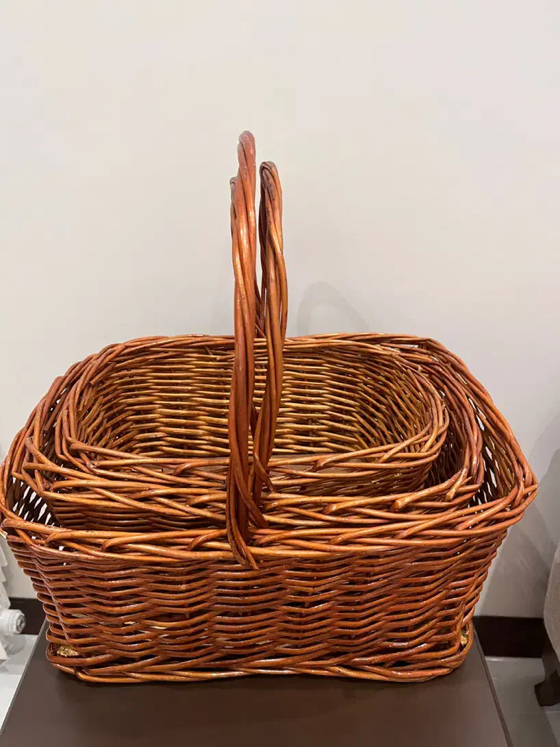 سبد حصیری سبد چوبی ۳ تایی|صنایع دستی و سایر لوازم تزئینی|تهران, شمس‌آباد|دیوار