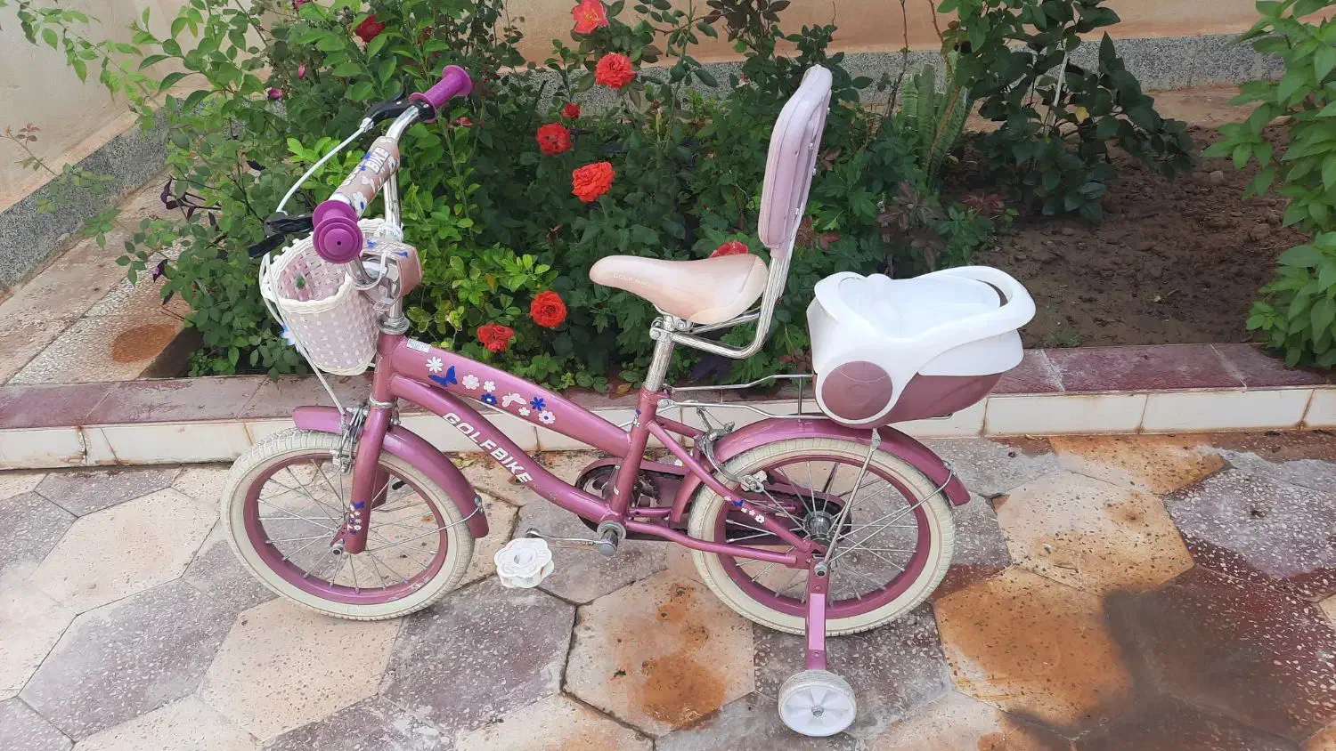 دوچرخه ۱۶ دخترانه صورتی رنگ تمیز وسالم|دوچرخه، اسکیت، اسکوتر|برازجان, |دیوار