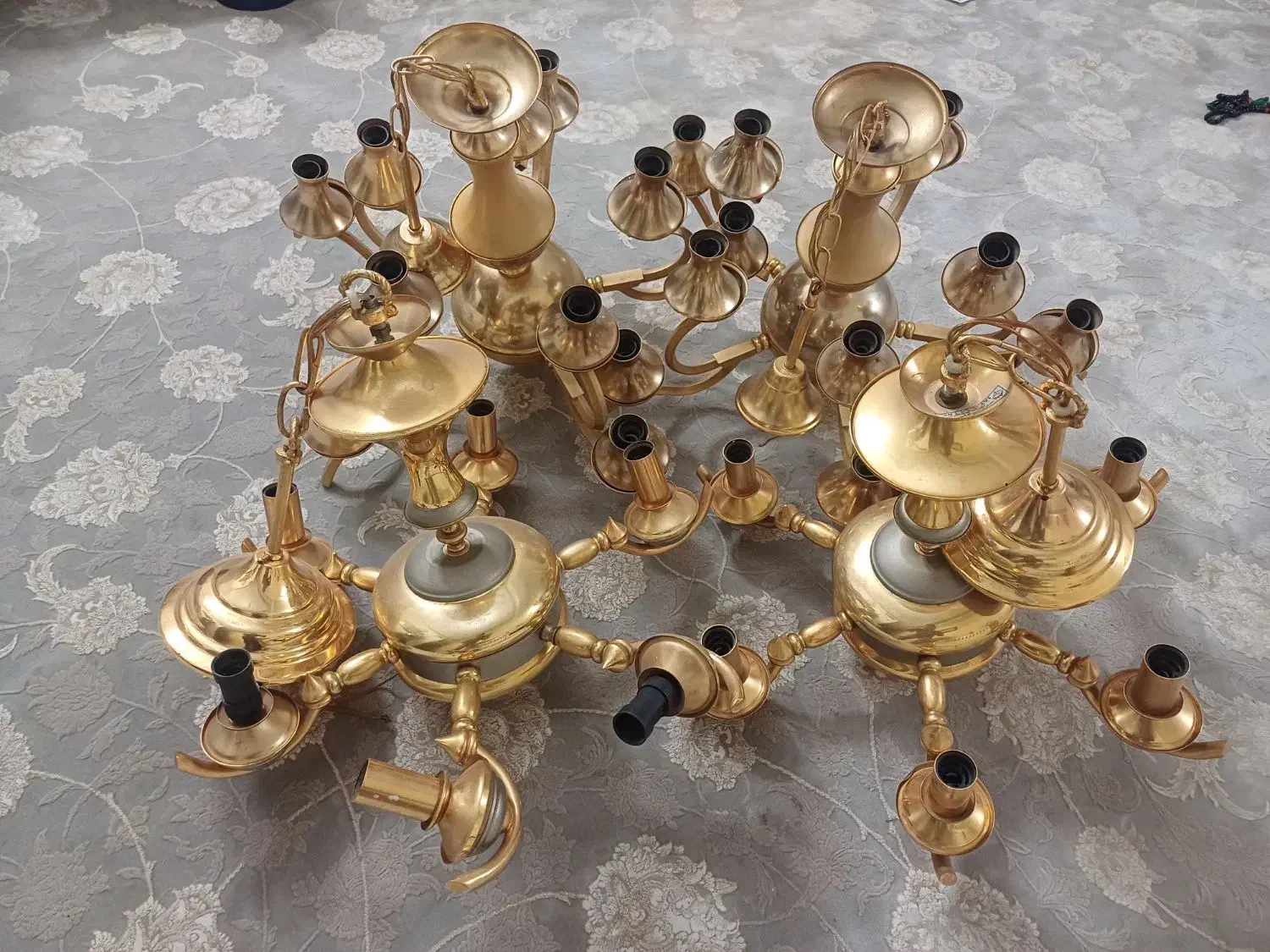 لوستر آبکاری طلا|لوستر و چراغ آویز|تهران, مینابی|دیوار